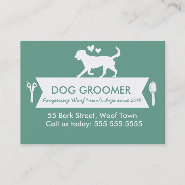 Dog Groomer Treuekarte - Personalizable (Vorderseite)