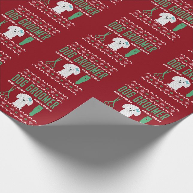Dog Groomer Ugly Weihnachtssüßer Geschenkpapier (Ecke)