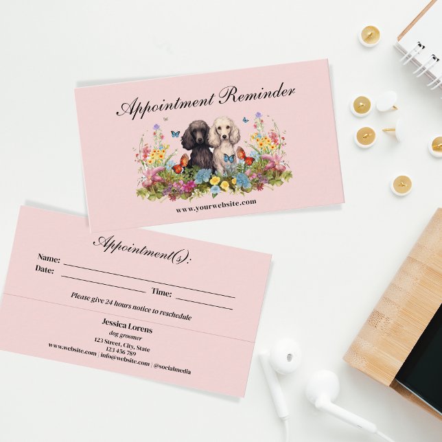 Dog Groomer Veterinary Hunde Betreuung Ernennung Visitenkarte (Von Creator hochgeladen)