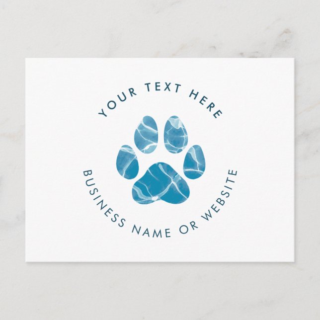 Dog Groomer Wash Water Paws Prints Werbung Postkarte (Vorderseite)