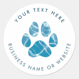 Dog Groomer Wash Water Paws Prints Werbung Runder Aufkleber