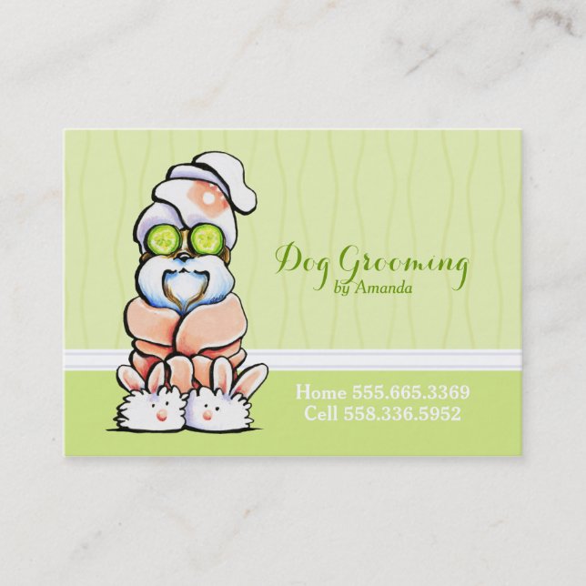Dog Groomer Wellness-Center Robed Shih Tzu Cucumbe Visitenkarte (Vorderseite)