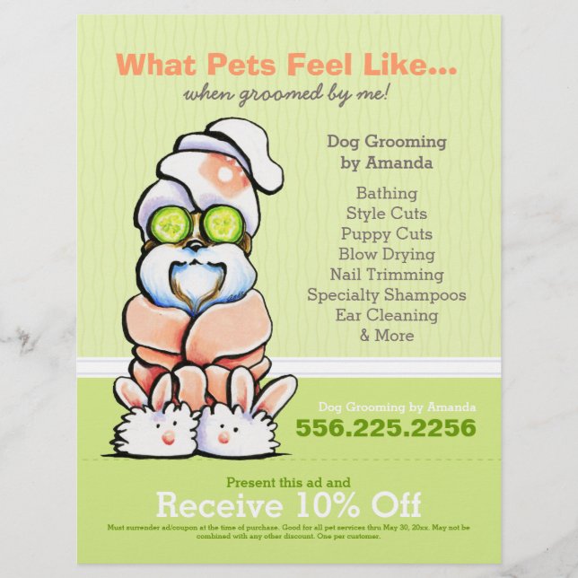 Dog Groomer Wellness-Center Shih Tzu Cucumber Coup Flyer (Vorne)