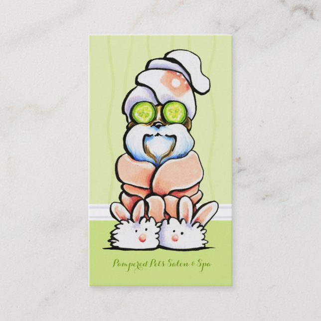 Dog Groomer Wellness-Center Shih Tzu Cucumber Erne Terminkarte (Vorderseite)