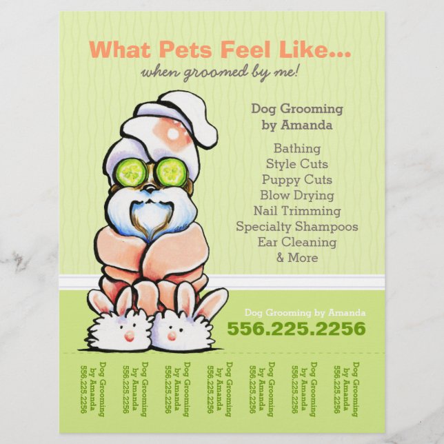 Dog Groomer Wellness-Center Shih Tzu Cucumber Teel Flyer (Vorne)