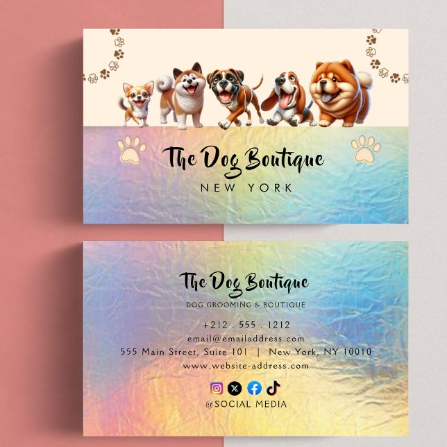 Dog Grooming Boutique Haustier Sitter niedliche We Visitenkarte (Von Creator hochgeladen)