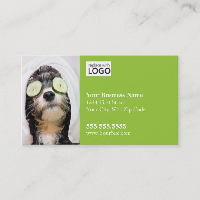 Dog Grooming Business Card-Wellness-Center2 Visitenkarte (Vorderseite)