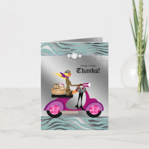 Dog Grooming Danke Karte Zebra Aquamarin Blonde