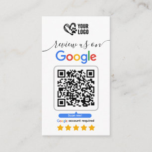 Dog Grooming Google Review Request Card QR Code Visitenkarte