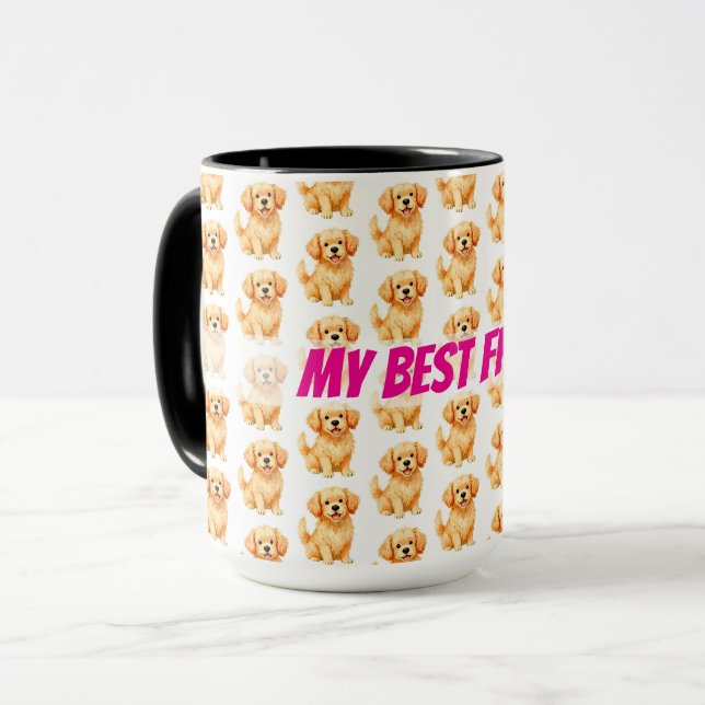 Dog Grooming Personalized Luxury Modern Collection Tasse (Vorderseite Links)