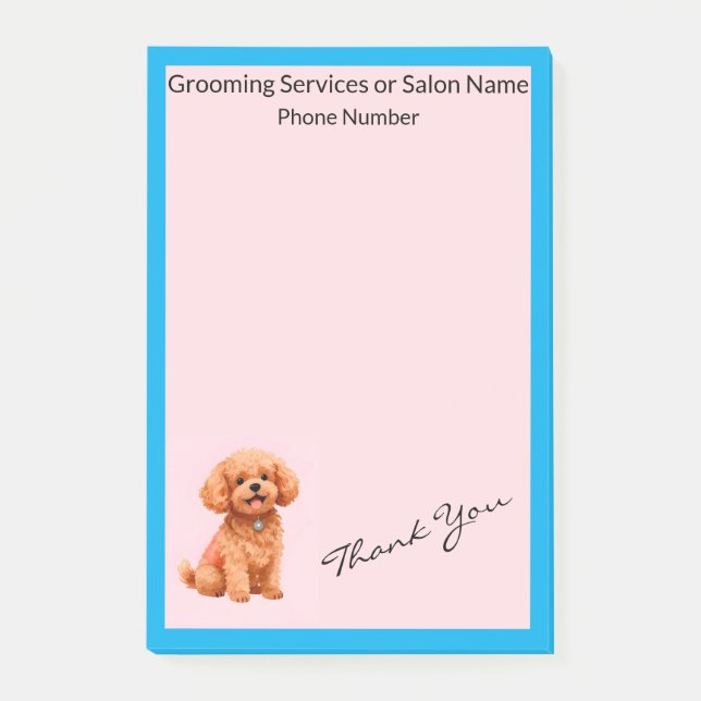 Dog Grooming Personalized Modern Collection Post-it Klebezettel (Vorderseite)