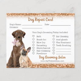 Dog Grooming Report Card Flyer für Kupfer-Glitzer