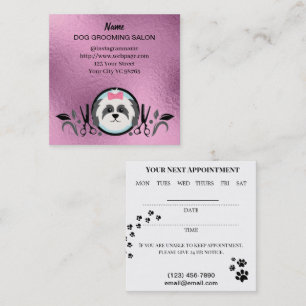 Dog Grooming Salon Termin Visitenkarte
