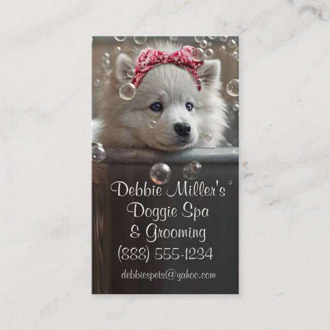 Dog Grooming Spa Business Card Visitenkarte (Vorderseite)