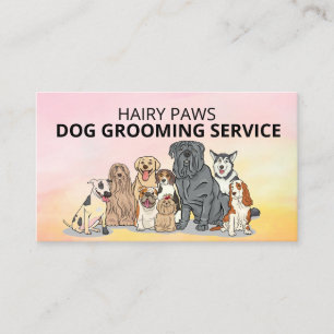 Dog Grooming Watercolor Business Card Visitenkarte