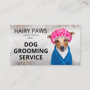 Dog Grooming Watercolor Business Card Visitenkarte