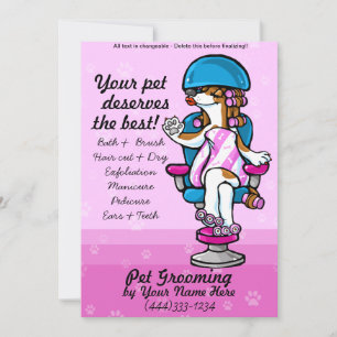 Dog Grooming Werbevorlage Einladung