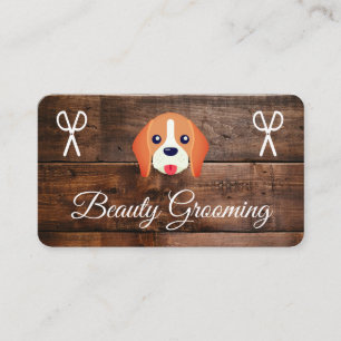 Dog Grooming Wood Panels Visitenkarte