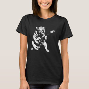 Dog Guitarist Guitar - English Bulldog Vater Mama T-Shirt