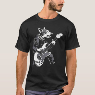 Dog Guitarist Guitar - Rat Terrier Vater Mama T-Shirt