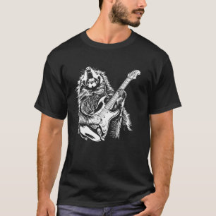 Dog Guitarist Guitar - Tibetan Mastiff Vater Mama T-Shirt