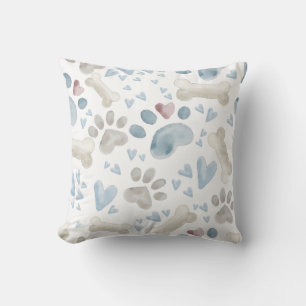 Dog Heart Paw Print Throw Kissen