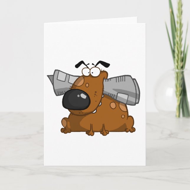 Dog-Hold-Zeitung in Mund Karte (Vorderseite)