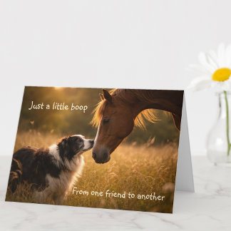 Dog & Horse Friends Boop Warm Wishes Greeting Card Karte