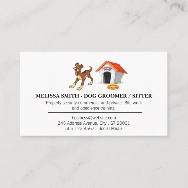 Dog House und Doggie Visitenkarte (Vorderseite)