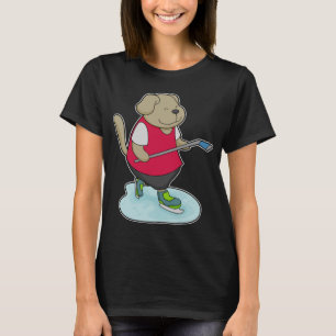 Dog Ice Hockey Eishockeystick T-Shirt