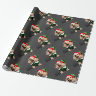 Dog in Elf Kostüm Geschenkpapier