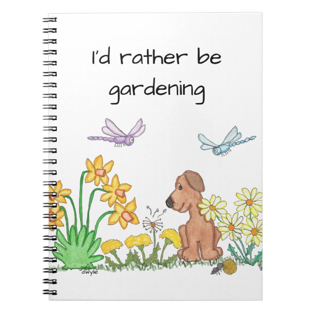 Dog in Flower Garden Notizblock (Vorderseite)