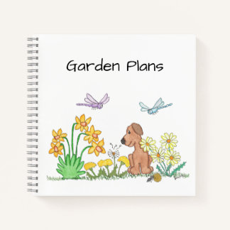 Dog in Flower Garden Notizbuch