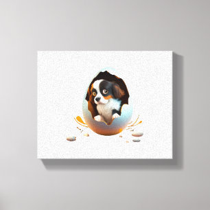 Dog in the egg leinwanddruck
