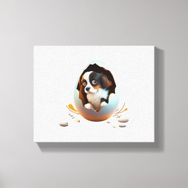 Dog in the egg leinwanddruck (Vorderseite)