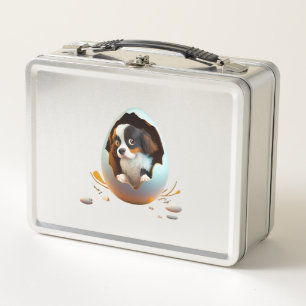 Dog in the egg metall brotdose