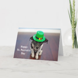 Dog Irish Hat St. Patrick's Day Feiertagskarte