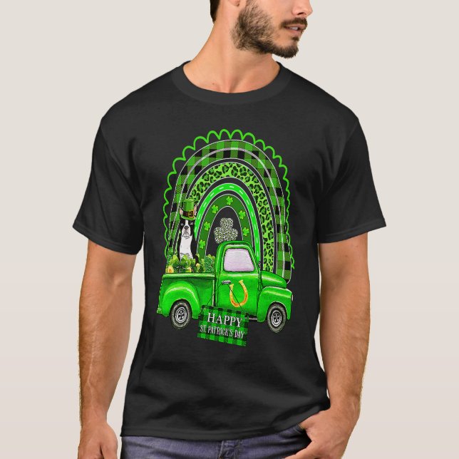 Dog Irish Shamrock Lucky St Patricks Day T-Shirt (Vorderseite)