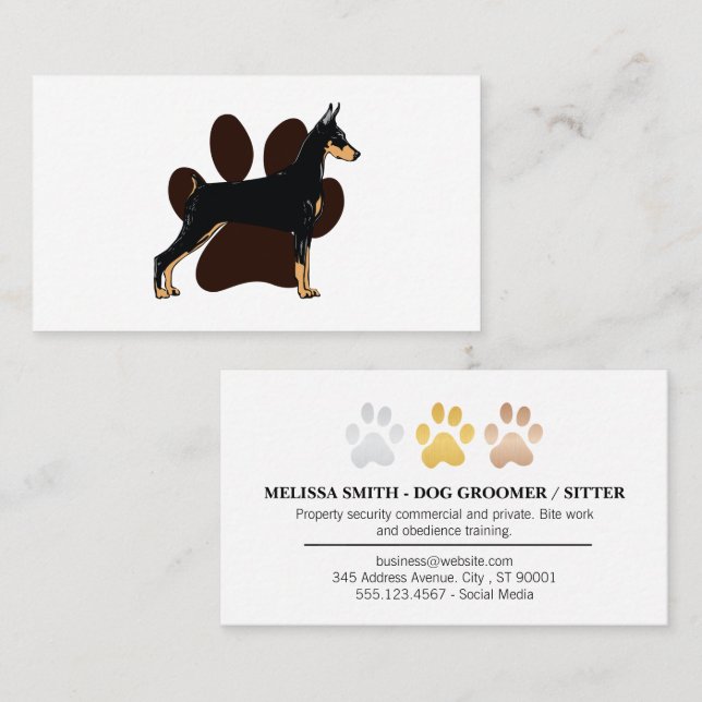 Dog K9 | Dog Paw Visitenkarte (Vorne/Hinten)