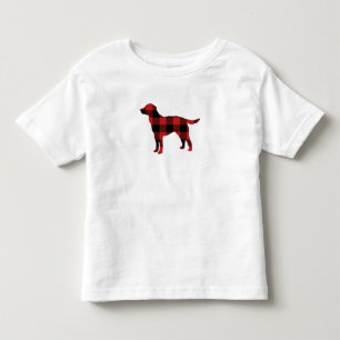Dog Kariert Buffalo Karo Silhouette Weihnachten Kleinkind T-shirt