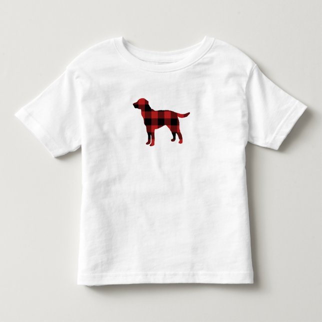 Dog Kariert Buffalo Karo Silhouette Weihnachten Kleinkind T-shirt (Vorderseite)