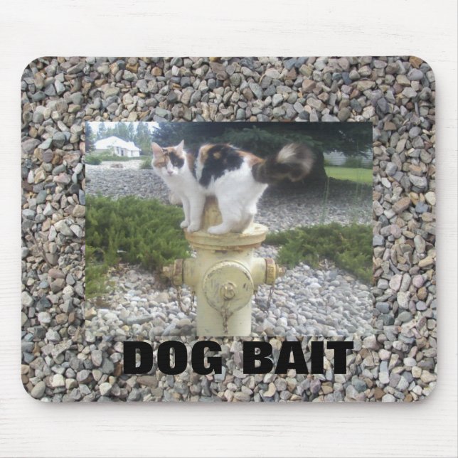 Dog Kat auf einem Hydrant Mousepad (Vorne)