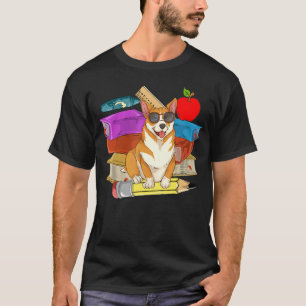 Dog Kids School Student Sonnenbrille Niedlich Corg T-Shirt