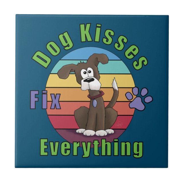 Dog Kisses Fix Alles Fliese (Vorderseite)