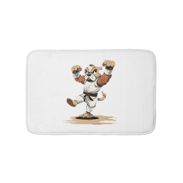 Dog Knows Karate Badematte (Vorderseite)