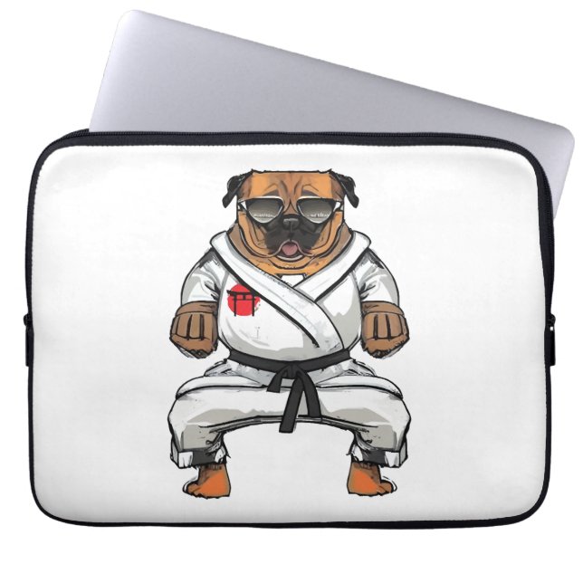 Dog Knows Karate Laptopschutzhülle (Vorderseite)