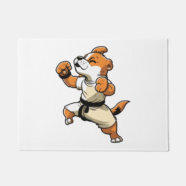 Dog Knows Karate transformiert Fußmatte (Vorderseite)