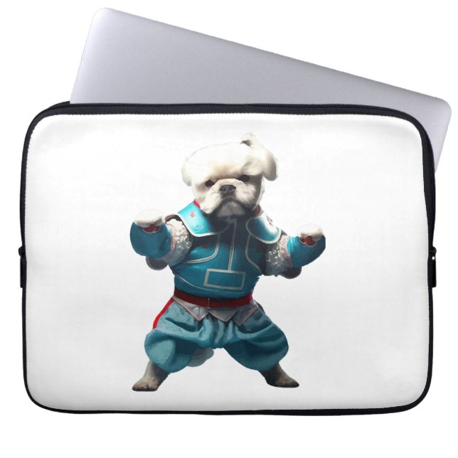 Dog Knows Karate transformiert Laptopschutzhülle (Vorderseite)