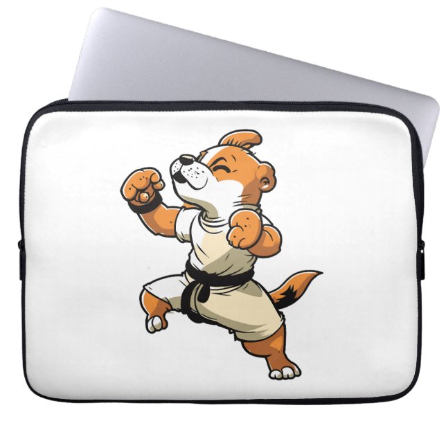 Dog Knows Karate transformiert Laptopschutzhülle (Vorderseite)