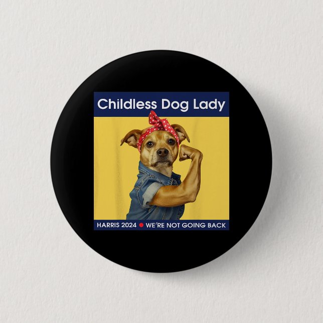 Dog Lady Kamala-harris 2024 Button (Vorderseite)